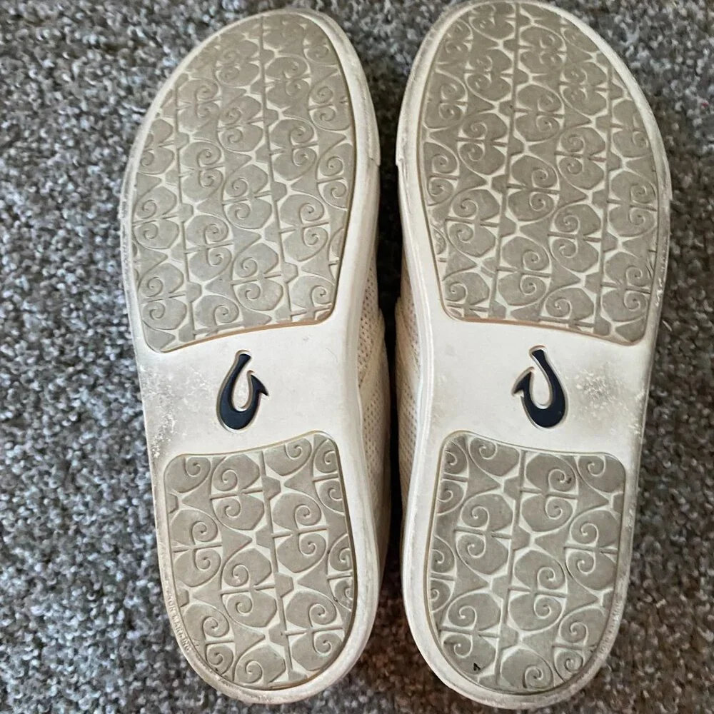OluKai Women's White Perforated Slip-On Flats - Picture 5 of 6